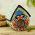 Ceramic bird feeder, 'Talavera Style Cottage' - House Shaped Talavera Ceramic Bird Feeder from Mexico (image 2b) thumbail