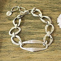 Sterling silver link bracelet, 'Contemporary Classic' - Hand Crafted Taxco Silver Link Bracelet