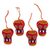 Felt ornaments, 'Grinning Skulls in Red' (set of 4) - Handmade Felt Skull Ornaments (Set of 4) (image 2a) thumbail