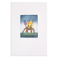 Aquatint print, 'Hermit Crab' - Original Hermit Crab Aquatint Print