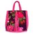 Leather and cotton blend handbag, 'Magenta Garden' - Handmade Magenta Floral Handbag (image 2a) thumbail