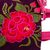Leather and cotton blend handbag, 'Magenta Garden' - Handmade Magenta Floral Handbag (image 2c) thumbail