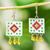 Amber dangle earrings, 'God's Eye' - Sterling Silver and Amber Earrings thumbail