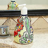 Ceramic liquid soap dispenser, Hidalgo Bouquet