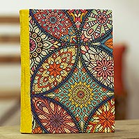 Amate paper journal, 'Colorful Kaleidoscope' - Artisan Crafted Amate Paper Journal