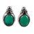 Chrysoprase stud earrings, 'Peace and Wisdom' - Natural Chrysoprase and Sterling Silver Stud Earrings (image 2a) thumbail