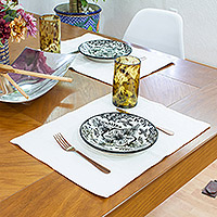 Cotton placemats, 'Natural Delight' (pair) - Pair of Cotton Placemats Hand-Woven in Mexico