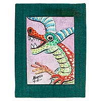 'Lizard Alebrije' - Classic Expressionist Watercolor Alebrije Lizard Painting