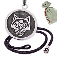 Men's curated gift set, 'Wolf Knight' - Wolf-Themed Sterling Silver and Leather Curated Gift Set