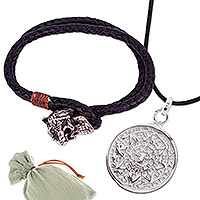 Men's curated gift set, 'Traditional Knight' - Men's Handmade Cultural Sterling Silver Curated Gift Set