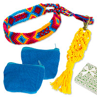 Curated gift set, 'Gift of Celebration' - Handwoven Eco-Friendly Colorful Cotton Curated Gift Set