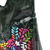 Textile-accented leather handbag, 'Hummingbird Future' - Modern Leather Handbag with Colorful Hummingbird Details (image 2f) thumbail