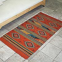 Zapotec wool rug,