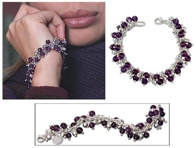 Amethyst bracelet, Lavender Rain