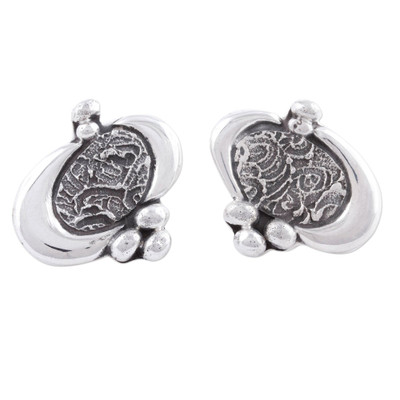 Earrings, 'Contempo' - Sterling Silver Button Earrings