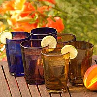 Tumblers Rainbow Gems set of 6 Mexico