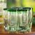 Shot glasses, 'Green Fade' (set of 6) - Hand Blown Shot Glasses Set of 6 Clear with Green Rim Mexico thumbail