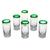 Shot glasses, 'Green Fade' (set of 6) - Hand Blown Shot Glasses Set of 6 Clear with Green Rim Mexico (image 2a) thumbail
