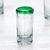 Shot glasses, 'Green Fade' (set of 6) - Hand Blown Shot Glasses Set of 6 Clear with Green Rim Mexico (image 2b) thumbail