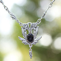Onyx pendant necklace Rosebud Mexico