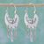 Sterling silver hoop earrings, 'Silver Fishes' - Collectible Floral Sterling Silver Hoop Sea Life Earrings (image 2) thumbail