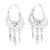 Sterling silver hoop earrings, 'Silver Fishes' - Collectible Floral Sterling Silver Hoop Sea Life Earrings thumbail