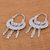 Sterling silver hoop earrings, 'Silver Fishes' - Collectible Floral Sterling Silver Hoop Sea Life Earrings (image 2b) thumbail