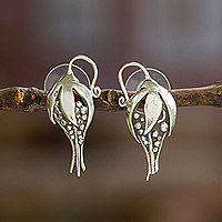 Sterling silver flower earrings Tropical Flower Mexico