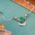Malachite necklace, 'Healing Crescent' - Sterling Silver and Malachite Necklace (image 2b) thumbail