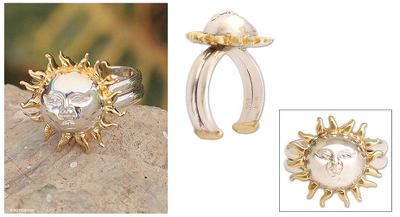 Celestial Gold Accent Sterling Silver Cocktail Ring
