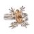 Gold accented wrap ring, 'Rain Frog' - 22k Gold Plated Frog Cocktail Ring (image 2c) thumbail