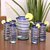 Highball glasses, 'Cobalt Spiral' (set of 6) - Hand Made Handblown Glass Six Drinking Glasses thumbail
