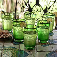 Drinking glasses Lime Twist set of 6 Mexico