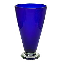 Glass vase Cobalt Cone Mexico
