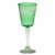 Etched wine glasses, 'Emerald Flowers' (set of 4) - Mexican Etched Handblown Glass Wine Goblets (Set of 4) (image 2b) thumbail