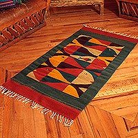 Zapotec wool rug,