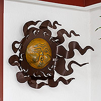 Iron and ceramic wall adornment Gust of Sun Mexico