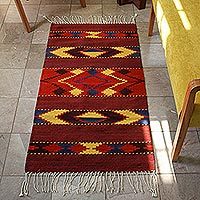 Zapotec wool rug,