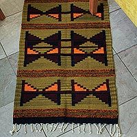 Zapotec wool rug,
