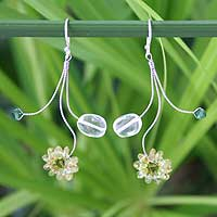 Peridot and citrine dangle earrings Comet Thailand
