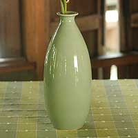 Celadon ceramic vase Seadrop Thailand
