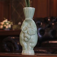 Celadon ceramic vase,