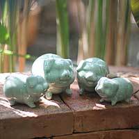 Celadon ceramic statuettes,