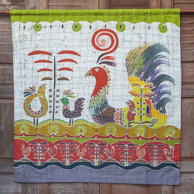 Cotton wall hanging, Bird Fancy