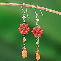 Carnelian floral earrings Sweet Eternal Thailand