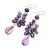 Pearl and amethyst cluster earrings, 'Surreal Sophistication' - Handmade Pearl and Amethyst Earrings (image 2b) thumbail