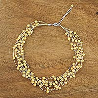 Pearl strand necklace Golden Web of Beauty Thailand