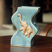Celadon ceramic vase,