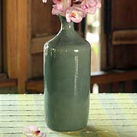 Celadon ceramic vase Precious Blue Thailand