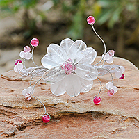 Quartzite and rose quartz bracelet Pink Bouquet Thailand